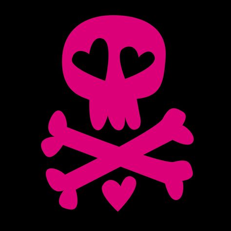 Cute Punk Aesthetics, Y2k Symbols Pink And Black, Skull App Icon, Punk Pfps, Pink Punk Aesthetic, Black And Pink Icons, Punk Pfp, Punk Icon, Pink Emo