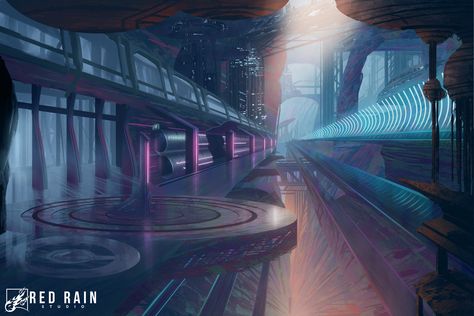 ArtStation - Lunar Punk Transportation Key Art, RedRain Game Studio Lunar Punk Aesthetic, Punk City Aesthetic, Lunar Punk, Run Down City Concept Art, Lunarpunk City, Solar Punk Aesthetic, Punk Bedroom, Futuristic Moon City, Solar Lunar