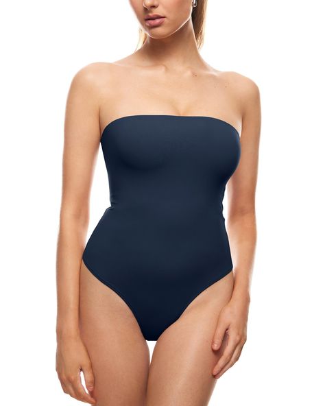 PRICES MAY VARY. Natrelax Collection - Crafted from soft and elastic fabrics, offering a second-skin feel and a smoothing effect, ensuring ultimate comfort Non-Slip strapless design provides a tight fit without slipping Double-layer fabric for not see-through and supportive fit. You can wear it even without a bra 4-way stretch fabric and bodycon design create a figure-hugging fit Thong-cut bottom for seamless wear, snap closures for easy on/off Perfect casual bodysuit for everyday wear, going ou Strapless Bodysuit, Casual Bodysuit, Lounge Lingerie, 4 Way Stretch Fabric, Tube Top, Leotards, Shoes Jewelry, Michigan, Off The Shoulder