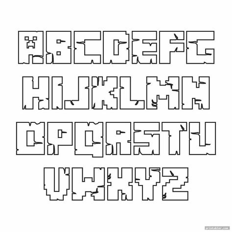 broken minecraft printable letters cutout Minecraft Name Letters, Minecraft Font Letters, Minecraft Letters Alphabet, Minecraft Lettering, Minecraft Cricut Projects, Minecraft Cricut, Minecraft Letters, Minecraft Alphabet, Pixel Letters