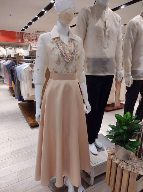 Modest Filipiniana, Filipino Attire For Women, Filipina Outfit Ideas, Sablay Graduation Dress, Barot Saya Modern, Bridesmaid Filipiniana, Filipiñana Dress Modern For Graduation, Filipiniana Graduation Dress, Oath Taking Outfit Women Filipiniana