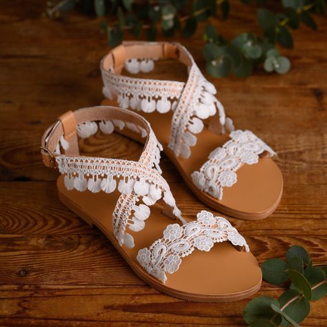 Boho Wedding Shoes, White Lace Flat Sandals, Leather Bridal Shoes, Beach Wedding, Bridal Sandals, "AIRAM" Shoes Beach Wedding, White Lace Flats, Bridal Flat Sandals, Wedding Shoes White, Boho Wedding Shoes, Bridal Flats, Lace Flats, Sandals Beach, Bridal Sandals