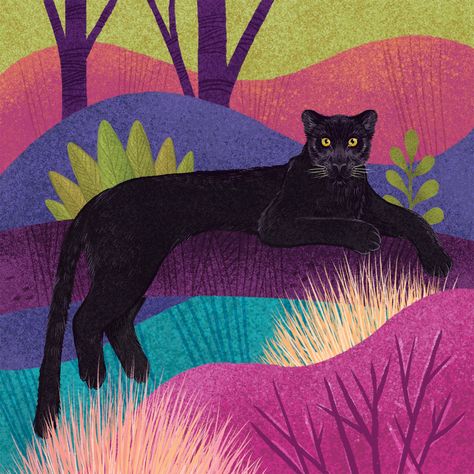 Panther Drawing, Black Panther Illustration, Panther Painting, Panther Illustration, Panther Art Illustration, Black Panther Illustration Art, Black Panther Cat Art, Panther Watercolor, Panther Acrylic Painting