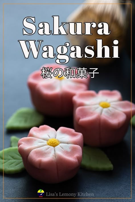 Vegan Mooncakes, Japanese Dessert Aesthetic, Anpan Recipe, Sakura Dessert, Diy Mochi, Sakura Food, Making Mochi, Sakura Party, Wagashi Recipe