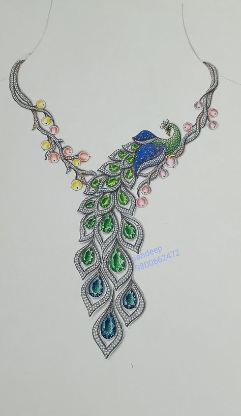 Peacock Jewellery Design Sketches, Jwellary Design Sketch, Jewellery Drawing Sketches, Jwellary Design Drawing, Jewelry Design Necklace Sketches, Jwellery Designing Drawing, Jewellery Design Sketches For Beginners, Jewellery Sketches Jewelry Drawing, Peacock Jewellery Design