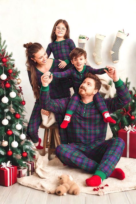 The Children's Place Baby Family Matching, Plaid Thermal Pajamas Sets Thermal Pajamas, Matching Christmas Pajamas, Pajamas Sets, Leg Cuffs, Baby Family, Long Sleeve Plaid, Child Safety, Christmas Pajamas, Tartan Plaid