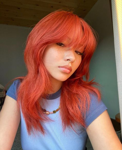 Light Red Hair, Red Hair Inspo, Dyed Hair Inspiration, Wolf Cut, Hair Dye Colors, Orange Hair, Hair Inspo Color, Dream Hair, Green Hair