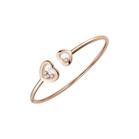 Chopard Happy Diamonds Icons 18ct Rose Gold Heart Bangle Rose Gold Diamond Bracelet, Chopard Happy Diamonds, Chopard Jewelry, Diamond Icon, Dancing Diamond, Elegant Jewellery, Luxury Bracelet, Diamond Bangles Bracelet, Diamonds Jewelry