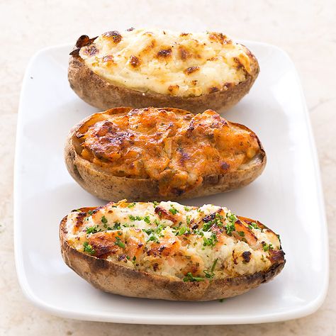 Double bake the potato shells, choose the right dairy for the filling, and finish under the broiler to make this common side dish even better. Jack Potato, Best Baked Potato, Perfect Baked Potato, Potatoes In Oven, Baked Potato Recipes, America's Test Kitchen Recipes, Twice Baked, Twice Baked Potatoes, Cooks Illustrated