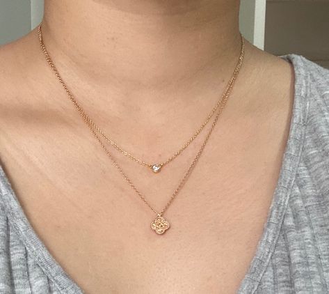 Everyday stacking necklace: VCA Sweet/Frivole or Cartier Trinity - PurseForum Cartier D’amour Necklace, Van Cleef And Arpels Frivole, Van Clef Necklace Stack, Vca Guilloche Necklace, Luxury Necklace Stack, Cartier Necklace Stack, Vca Necklace Layering, Van Cleef Guilloche Necklace, Vca Stack