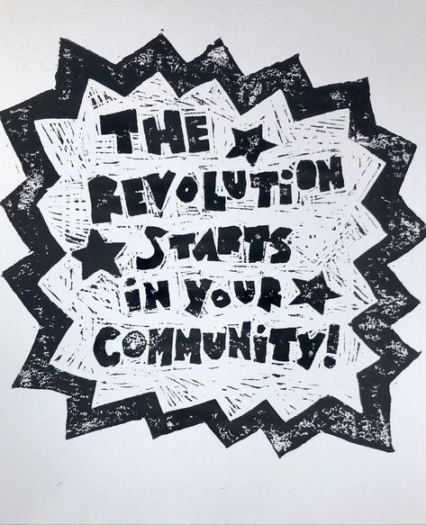 Black Activism Aesthetic, Housing Is A Human Right, Mutual Aid Aesthetic, Queer Protest Art, Quotes On Community, Mutual Aid Ideas, Punk Linocut, Queer Linocut, Leftist Aesthetic