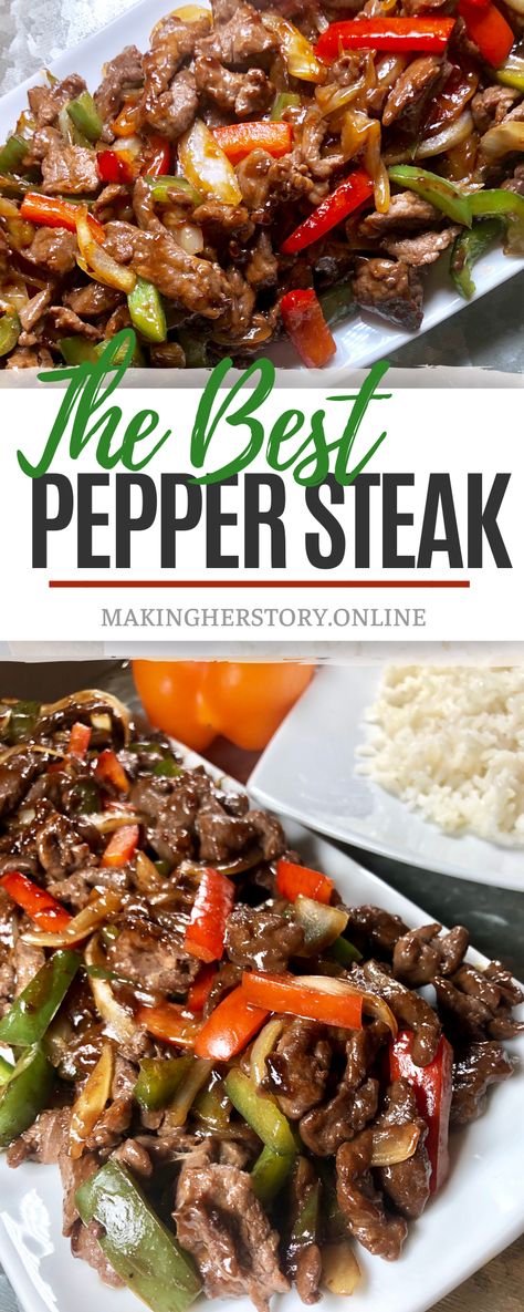 Peper Steak, Pepper Steak Recipe, Pepper Steak, Beef Recipes Easy, Vegetable Stir Fry, Beef Dinner, Beef Recipes For Dinner, Beef Dishes, Asian Dishes