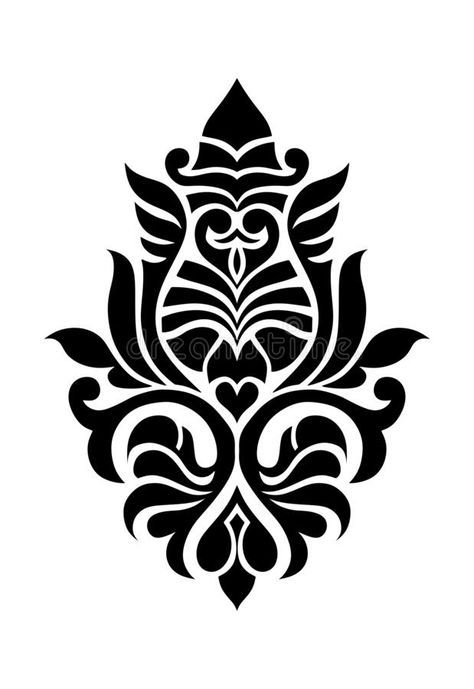 Damask Stencil Patterns, Motives Design, Indian Motif, Damask Patterns, Peacock Embroidery Designs, Damask Stencil, Stencil Fabric, Floral Stencil, Flower Drawing Tutorials