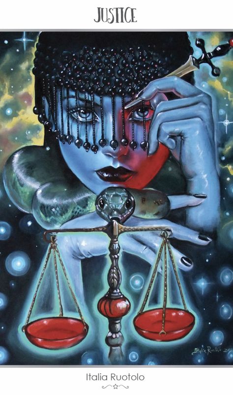 Featured Card of the Day - Justice - 78 Tarot Astral ~ Tarot in Space Tarot By Cecelia, Justice Tarot, Libra Art, Moon In Aquarius, Tarot Cards Art, Tarot Art, Fantasy Artist, Major Arcana, Oracle Cards