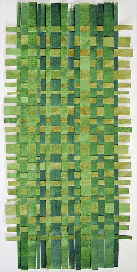 green paper weaving Piskel Art, Paper Weaving, Green Paper, Weaving Textiles, Weaving Projects, Weaving Art, Weaving Patterns, Woven Paper, Paper Sculpture