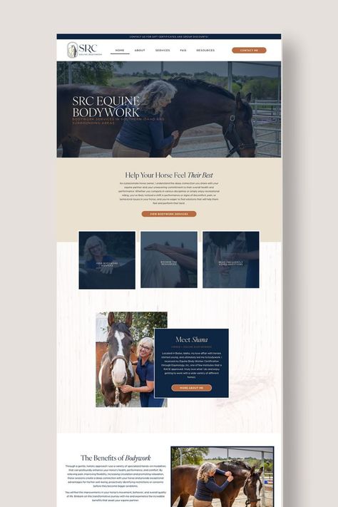 Discover the artistry behind our exceptional horse website design. Tailored for equestrian businesses, this captivating design showcases the perfect harmony of style and usability. Experience how SRC Equine Bodywork's website design exceeds expectations for equestrian enthusiasts. #EquestrianWebsiteDesign #HorseBusinessOnline #SRCequinebodywork Horse Website Design, Equine Bodywork, Horse Massage, Timeless Typography, Newsletter Inspiration, Digital Inspiration, Types Of Social Media, Creative Website Design, Horse Trainer