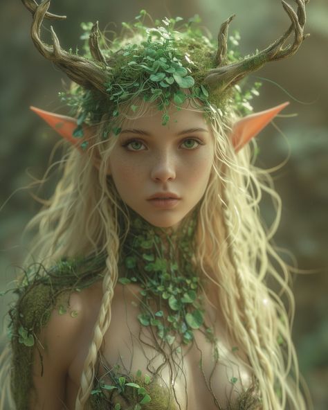 Nature Elf, Elf Woman, Forest Nymph, Fairy Photoshoot, Fairy Halloween Costumes, Elves Fantasy, Anime Elf, Fantasy Tattoos, Forest Elf