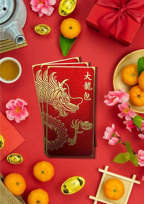 6pcs/12pcs BIG DRAGON PACKET Year of the Dragon 2024 Chinese New Year Envelope, Red Packet, Red Envelope, Ang Pao, Hong Bao by FlyingPikachuCo on Etsy Chinese New Year Envelope, Hong Bao, Ang Pao, Big Dragon, Dragon Party, Gold Color Scheme, Red Packet, Grand Designs, Red Envelope