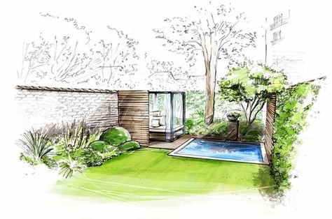 Croquis Architecture, Landscape Sketches, Garden Sketch, Landscape Design Drawings, Landscape Architecture Drawing, Outdoor Luxury, Landscape Sketch, Garden Design Plans, Landscape Design Plans