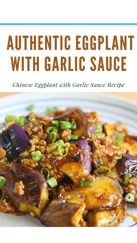 Chinese Eggplant with Garlic Sauce Garlic Sauce Recipes, Recipes Eggplant, Eggplant With Garlic Sauce, Shrimp Skewer Recipes, Sauteed Eggplant, Chinese Eggplant, Garlic Sauce Recipe, Whole Chicken Recipes, Eggplant Dishes