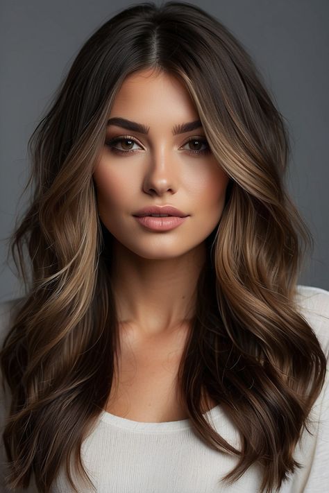 Dark Brown Hair Balayage, Celebrities Hairstyles, Hairstyles And Colors, Light Elegance, Brunette Hair With Highlights, Brunette Balayage Hair, Brown Hair Balayage, Hair Affair, Shades Of Light