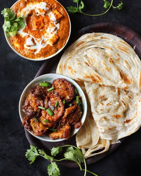 Indu Mathew on Instagram: “Lunch: ~Kerala porotta ~paneer curry (check out highlights for recipe) ~egg Manchurian (recipe coming up soon 🤞) . Follow…” Paneer Curry, Curry Indian, Manchurian Recipe, Easy Indian Recipes, Kerala Food, Pakistani Food, Feeding A Crowd, Fruit Drinks, Food Images