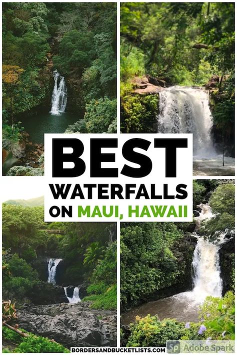 10 Best Maui Waterfalls that You Need to Visit - Borders & Bucket Lists Maui Waterfalls, Maui Hikes, Hikes In Maui, Usa Vacations, Molokini Crater, Hawaii Waterfalls, Waimea Falls, Hawaii Cruise, Hana Highway