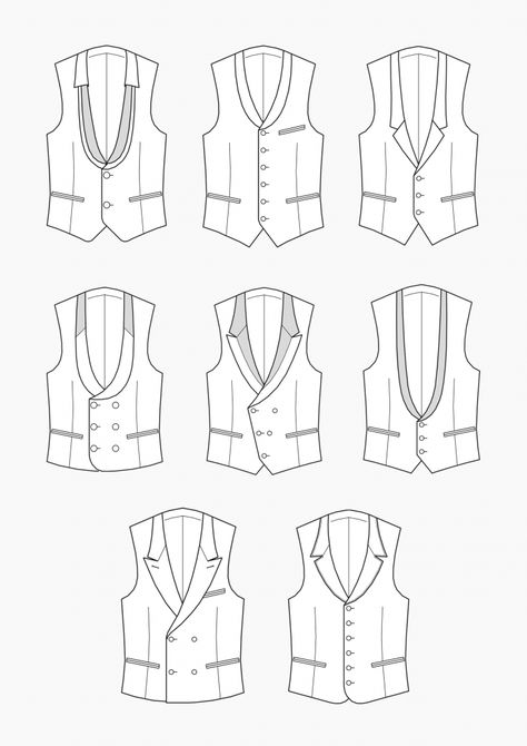 Basic Pattern Block Men's Vest Suit Jacket Pattern Mens, Mens Suit Pattern, Suit Patterns Men's, Vest Drawing, Mens Vest Pattern, Mens Suits Pattern, Suit Illustration, Suits Pattern, Mens Jacket Pattern