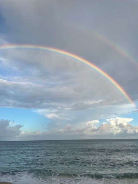 Beach Rainbow Aesthetic, Rainbow Ocean Aesthetic, Beach Dump, Ocean Rainbow, Beach Rainbow, Rainbow Sunset, Rainbow Beach, Under The Rainbow, Rainbow Sky