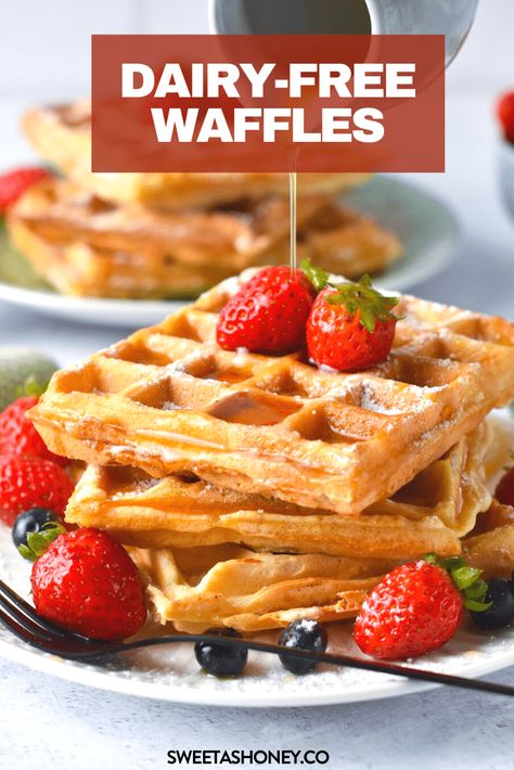 Dairy Free Waffles, Comforting Breakfast, Crispy Waffle, Gluten Free Waffles, Belgian Waffle Maker, Homemade Waffles, Vegan Gluten Free Recipes, Dairy Free Milk, Waffle Recipes