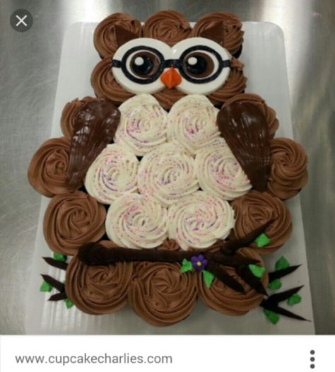 Cupcake Shapes, Owl Cupcake Cake, Pull Apart Cupcake, Owl Cake Birthday, Pull Aparts, Pull Apart Cupcake Cake, Owl Cakes, Owl Cupcakes, Pull Apart Cake