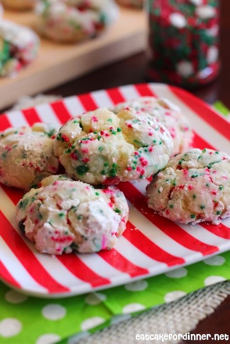 Eat Cake For Dinner: Christmas Gooey Butter Cookies Butter Cookies Christmas, Gooey Butter Cookies, Gooey Butter, Orange Extract, Easy Christmas Cookie Recipes, Cookie Plate, Christmas Cookies Easy, Butter Cookies Recipe, Buttery Cookies