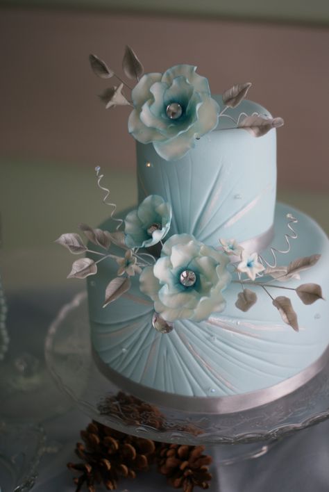 Cake For Women Elegant Simple, Cake For Women Elegant, Two Tier Birthday Cake, Birthday Cake For Women Elegant, Aqua Cake, Birthday Cake For Women, Cake For Women, Tier Birthday Cake, Cake Winter