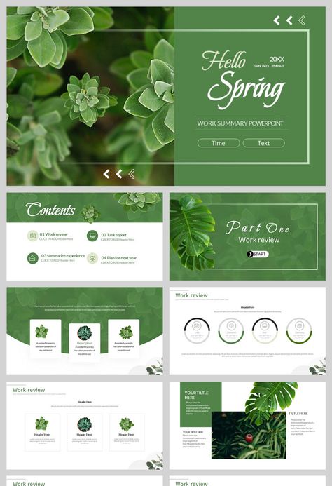 Green Spring Hello Fresh PPT Template#pikbest#PowerPoint#Business# Green Ppt Template, Green Powerpoint, Simple Powerpoint Templates, Presentation Slides Design, Presentation Design Layout, Slides Design, Portfolio Design Layout, Powerpoint Design Templates, Power Points