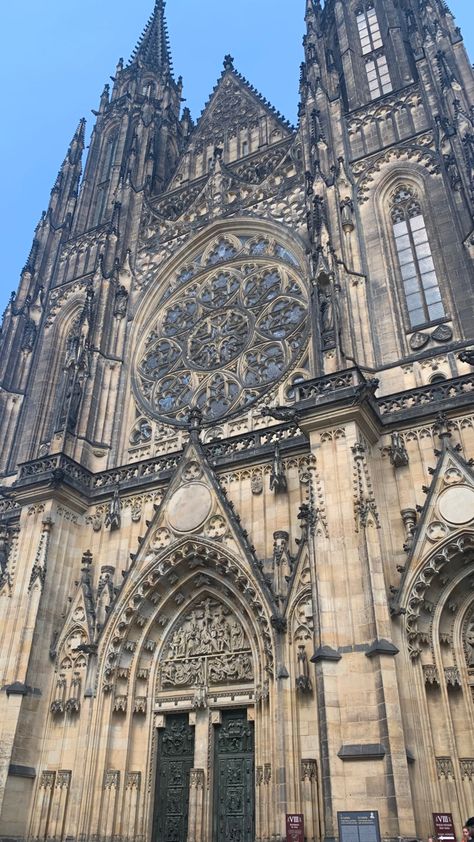 st. vitus cathedral south tower of prague castle | pc: @stellajieunkim St Vitus Cathedral Prague, St Vitus Cathedral, St Vitus, Castle Tower, Prague Castle, Fantasy Castle, Gothic Architecture, Art References, Prague