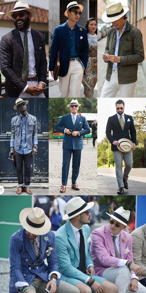 Panama Hat Outfit, Hat Street Style, Hat Outfit Men, Mens Summer Hats, Rock Style Men, Mens Fashion Casual Winter, Mens Fashion Classic, Men's Hats, Mens Fashion Casual Outfits