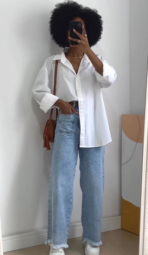 Cute Dress Shirt Outfit, Black Business Woman Aesthetic Outfit, Black Women Casual Fashion, Teaching Outfits Elementary Casual, Classy Outfits Black Women Casual, Thick Petite Outfits, Museum Outfits Black Women, Black Woman Casual Outfits, Minimalist Style Black Women