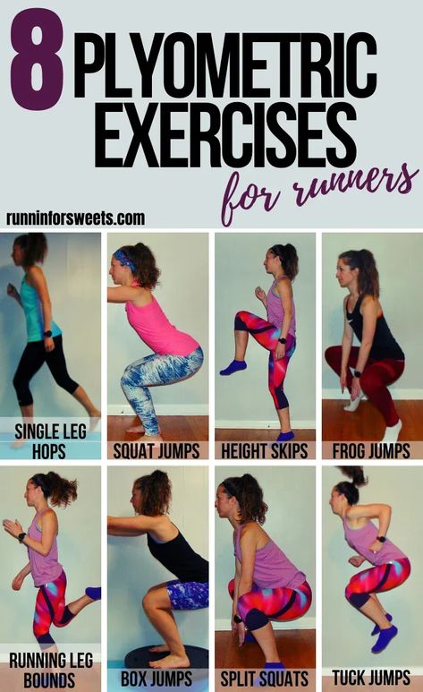 These 8 plyometric exercises for runners will help you gain speed, efficiency and power on the run. This plyometric workout is easily adapted for beginners to advanced athletes alike. Try these exercises to enhance your running! #plyometricexercises #plyometricworkout How To Improve Running, Full Body Bodyweight Workout, Plyo Workouts, Marathon Training Motivation, Running Workout Plan, Plyometric Exercises, Home Weight Workout, Exercises For Runners, Running Training Plan