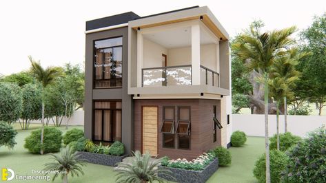 Small 2-Storey House Design 6.0m x 7.0m With 3 Bedrooms - Engineering Discoveries Morden House Layouts, Modern 2 Storey House Design Philippines, Hook House Design, 2storey House Design, House Design 6 Bedroom, 2 Storey House Design Philippines, Small House Design Philippines, Double Storey House Plans, Two Storey House Plans