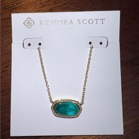 Nwt Kendra Scott Gold Necklace With Teal Stone Kendra Scott Emerald Necklace, Emerald Green Kendra Scott Necklace, Kendra Scott Turquoise Necklace, Kendra Scott Necklace London Blue, Teal Kendra Scott Necklace, Harlow Necklace, Kendra Scott Necklace Elisa, Teal Jewelry, Kendra Scott Necklace