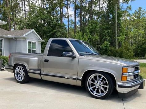 Trucks Lowered, Chevy Trucks Lowered, Obs Chevy, Obs Truck, Single Cab Trucks, Chevy 1500, Pickup Car, Dropped Trucks, C10 Chevy Truck