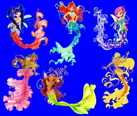 winx club mermaids Winx Club Mermaids, Winx Mermaid, Las Winx, Klub Winx, Mermaids And Mermen, Mermaid Coloring, Winx Club, Kids Shows, Mural Art