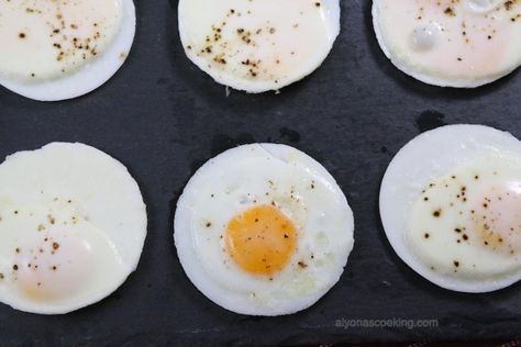 Baked Egg Patties for Sandwiches or Freezing | Alyona's Cooking Breakfast Sandwich Frozen, Egg Patties, Breakfast Sandwiches Frozen, Muffin Top Pan, Eggs In Muffin Tin, College Meal, Freezing Eggs, Fast Food Places, Baked Egg