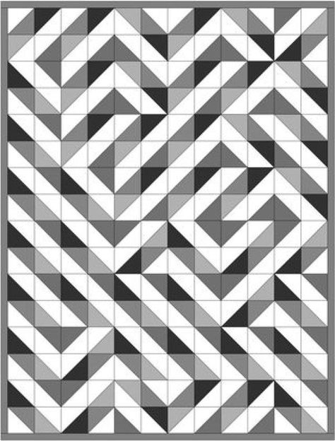 HST (or Half Square Triangle) quilt blocks can be one of the most versatile block designs we have as quilters.  With a simple turn of the block, or change of color, your block can go from looking r… Hst Quilt Blocks, Wedding Quilts, Hst Quilt, Half Square Triangle Quilts Pattern, Triangle Quilt Pattern, Black And White Quilts, Quilt Modernen, Half Square Triangle Quilts, Half Square Triangle