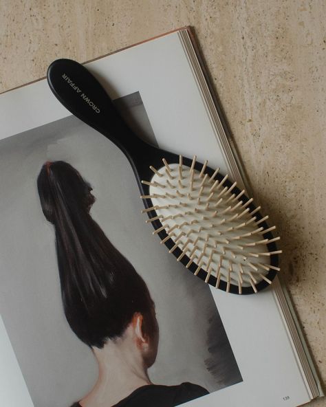 Crown Affair on Instagram: “Handmade in Italy, designed to be put on display.” Crown Affair, Wooden Brush, Detangling Brush, Hair Brushes, Content Ideas, Hair Care Routine, Wet Hair, All Hair Types, Hair Types