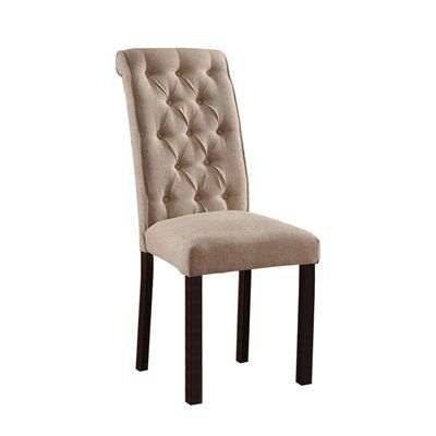 Button Tufted Chair, Industrial Dining Chairs, Tufted Chair, Solid Wood Dining Chairs, Casual Dining, Chair Backs, Dark Color, Dining Space, Upholstered Dining Chairs