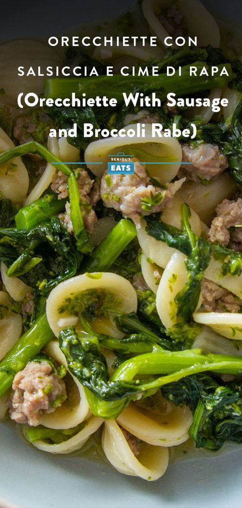 Orichette Sausage Broccoli Rabe, Orecchiette With Sausage And Broccoli Rabe, Orrechiette With Sausage And Broccoli, Oriecchete Recipes, Orchiette And Sausage Broccoli, Orichette Pasta Recipes Sausage, Sausage And Broccoli Rabe Pasta, Broccoli Rabe And Sausage Pasta, Salsiccia Recipes