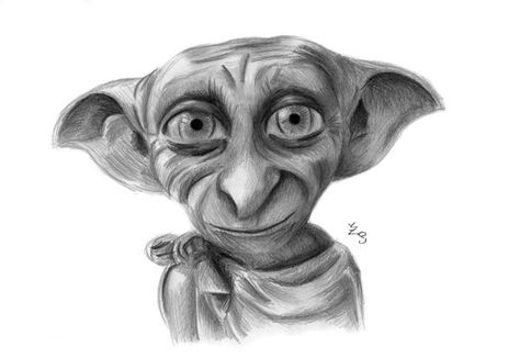 Doby Tattoo Harry Potter, Harry Potter Portraits, Harry Potter Sketch, Dobby Harry, House Elf, Harry Potter Art Drawings, Hp Universe, Dobby Harry Potter, Harry Potter Tattoos