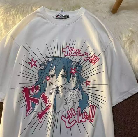 2022 Japanese Anime Oversized T Shirt Y2k Japanese Anime T Shirt Summer Cartoon Graphic Printe Genz Outfits, Y2k Anime, Kawaii Vintage, Oversized Y2k, Casual Punk, Goth Streetwear, Anime Tshirt, Streetwear T Shirt, Casual Summer Tops