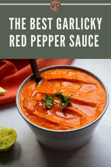 Rich, creamy and vibrant sauce, loaded with the perfect flavors from roasted red peppers, garlic and tomatoes. #roastedredpeppersauce #garlickyredpeppersauce #garlicredpepperandtomatosauce #bestpastasauce Bell Pepper Sauce Recipe, Bell Pepper Sauce, Baked Pasta Casserole, Roasted Red Pepper Sauce, Bell Pepper Recipes, Red Pepper Sauce, Pasta Casserole, Tomato Pasta, Pepper Sauce